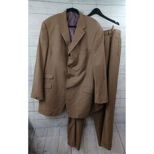 Earvin Magic Johnson Signature Brown Houndstooth Suit Sz 50XL Pants 44XLx34